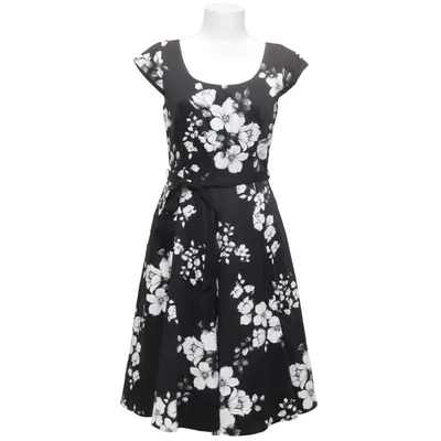 Dress (Black, White) from White House Black Market Cotton, Elastane, Polyester