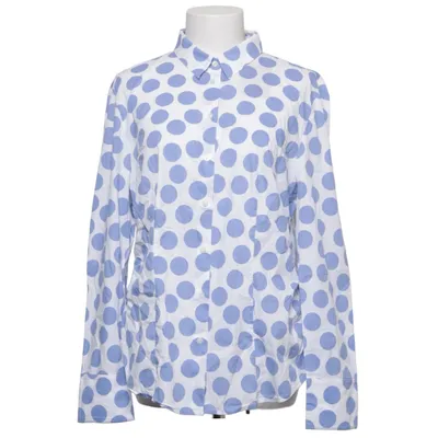 Shirt (Blauw, Wit) van Marc Cain Katoen, Elastaan, Polyamide