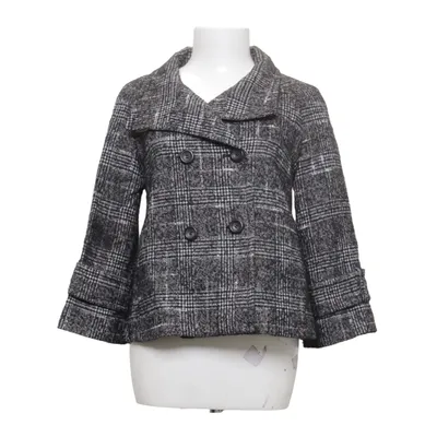 Pea coat (Gray, Black) from Massimo Dutti Woman Linen, Mohair, Polyamide, Viscose, Wool