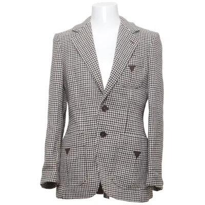Blazer (Brun, Hvid) fra Gulins Viscose, Uld