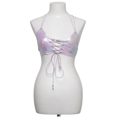 Halter neck top (Purple, Multicolored) from Club Exx