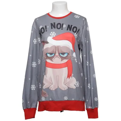 Jultröja (Grå, Röd, Vit) från Grumpy Cat Bomull, Polyester