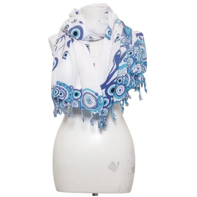 Sjal (Vit, Blå) från Aqua Blue Viskos