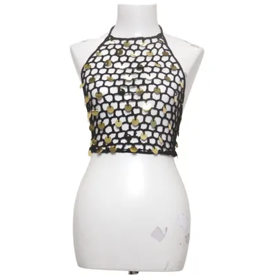 Halterneck top (Sort, Guld) fra Missguided