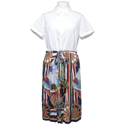 Shirt dress (White, Blue, Multicolored) from Alba Moda Cotton, Elastane