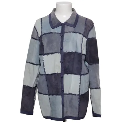 Lederjacke (Blau, Grau) von Denim & Co Leder, Polyester