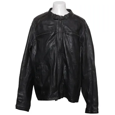 Veste en cuir (Noir) Coton, Cuir, Polyester