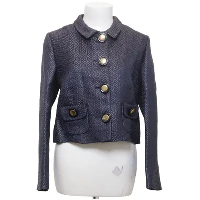 Blazer (Blue) from Orla Kiely Cotton, Cupro, Polyamide, Viscose