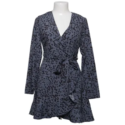 Wrap dress (Blue, Black) from Missguided Petite Polyester