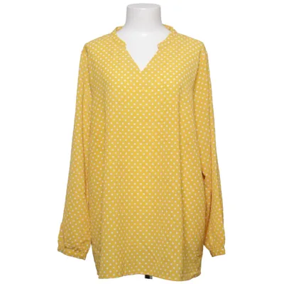 Blouse (Yellow, White) from ONLY Carmakoma Elastane, Polyester