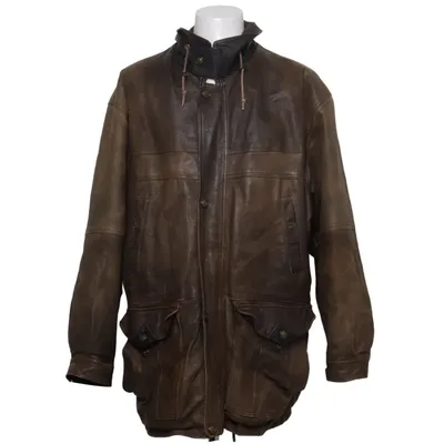 Läderjacka (Brun) från Echtes leder Skinn, Polyester