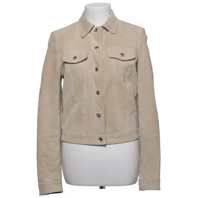 Leather jacket (Beige) from Zara Trafaluc Leather, Polyester