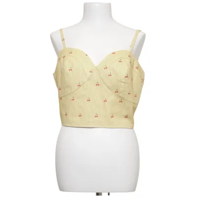 Crop top (Geel, Wit, Rood) van Voodoo Vixen Elastaan, Polyester