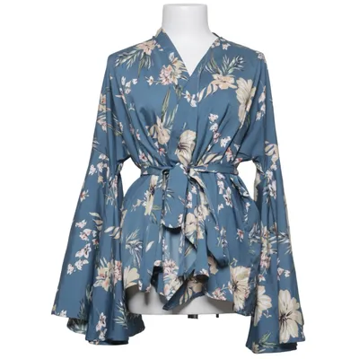 Slå-om bluse (Blå, Flerfarvet) fra Boohoo
