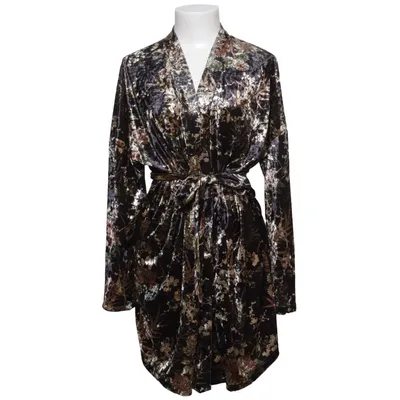 Dressing gown (Black, Multicolored) from Fransa Elastane, Polyester