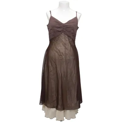 Jurk (Bruin) van Heine Acetaat, Polyamide, Polyester, Viscose