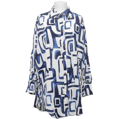 Blouse (Blue, White) from Elisa Immagine Elastane, Polyester