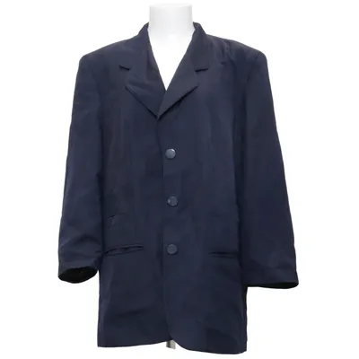 Blazer (Bleu) de Trevira Polyester, Laine