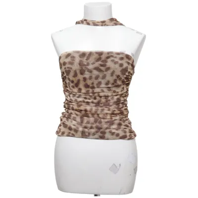 Top tube (Beige, Marron) de Zara Élasthane, Polyester