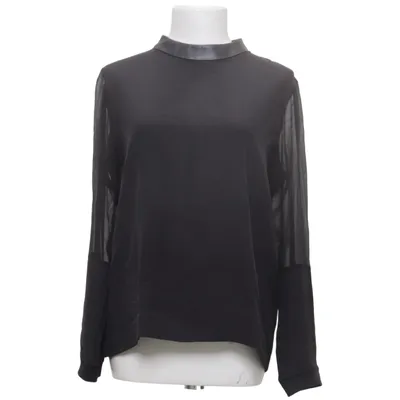 Blouse (Gris) de Tibi Coton, Élasthane, Cuir, Soie