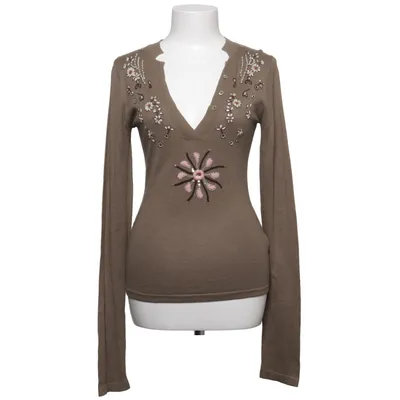 Pull-over (Marron) de Helena Sorel Cachemire, Coton, Soie