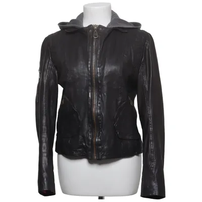Leather jacket (Black, Gray) from Doma Acetate, Cotton, Leather