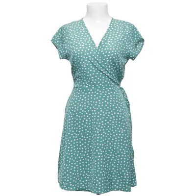 Wrap dress (Green, White) from Bubbleroom Polyester