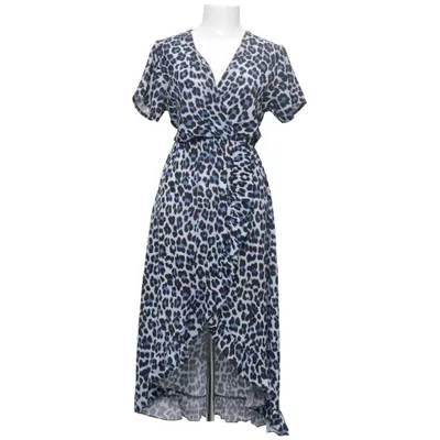 Wrap dress (Blue, Black, White) from Venessa Nucci Elastane, Polyester