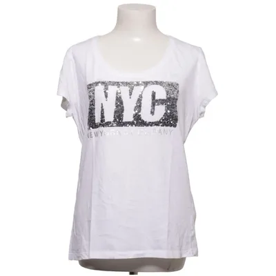 T-shirt (Hvid, Sort) fra New York & Company Bomuld