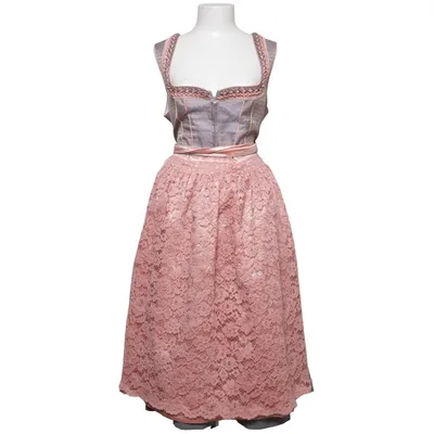 Dirndl (Grau, Pink, Weiß) von Alpina Baumwolle, Polyester