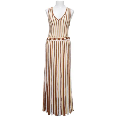 Maxi dress (Brown, Yellow, White) from Uterqüe