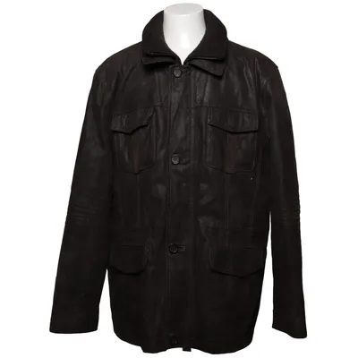 Leather jacket (Brown) from Donar Cotton, Leather, Polyester