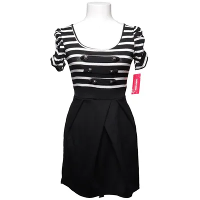 Kjole (Sort, Hvid) fra Fashion Design Elastan, Viscose