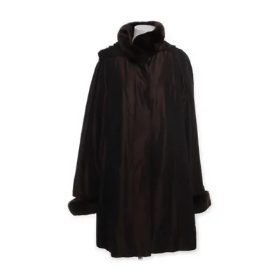 Vinterfrakke (Brun) fra Alexandra Acetat, Polyester, Kaninpels