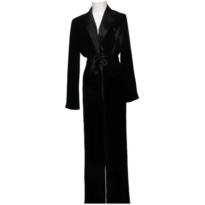 Jumpsuit (Black) from Diane von Furstenberg Acetate, Elastane, Polyester, Silk, Viscose