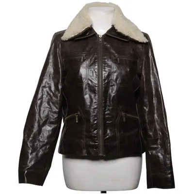 Veste en peau de mouton retournée (Marron) Cuir, Polyester