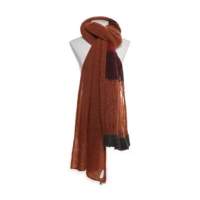 Halstørklæde (Brun, Flerfarvet) fra Sarah Pacini Mohair, Merinould, Nylon, Elastan