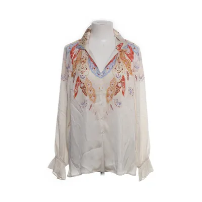 Blouse (Beige, Multicolored) from IVI Collection Elastane, Silk