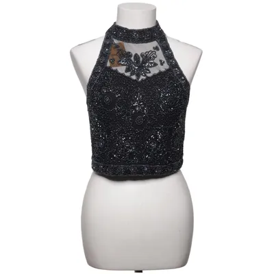 Crop top (Sort) fra Topshop Petite Polyester, Viscose