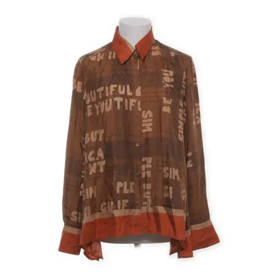Blouse (Bruin, Oranje, Beige) van Luisa Cerano Zijde