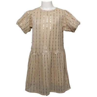 Klänning (Beige, Guldfärgad) från Rikiki Polyester