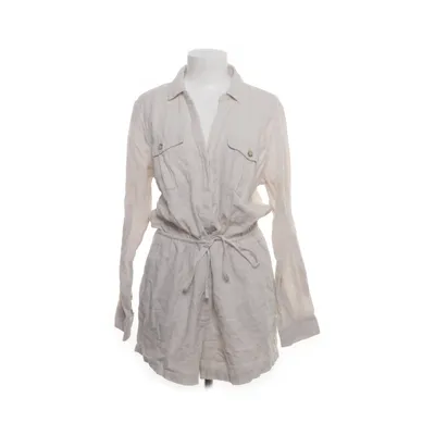 Jumpsuit (White, Gray) from Abercrombie & Fitch Cotton, Linen, Viscose