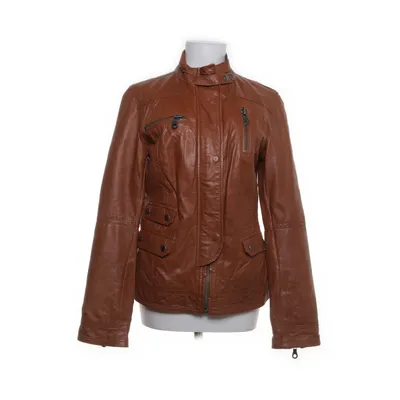 Leather jacket (Brown) from Zero Leather, Polyester