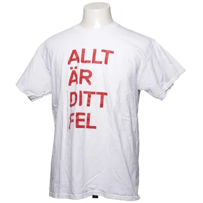 T-shirt (Vit, Röd) från Gildan Bomull