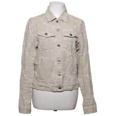 Jacket (Beige, White) from Kello Linen