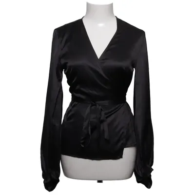 Slå-om bluse (Sort) fra Object Polyester