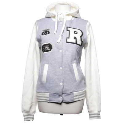 Varsity jacket (Gray, White) from Miss 21 Cotton, Polyester
