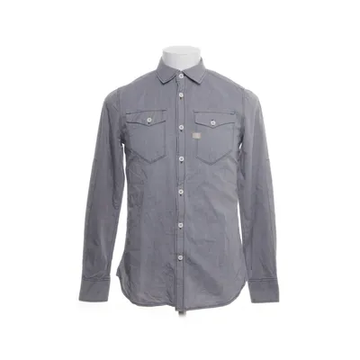 Shirt (Blue) from Raw Cotton, Leather