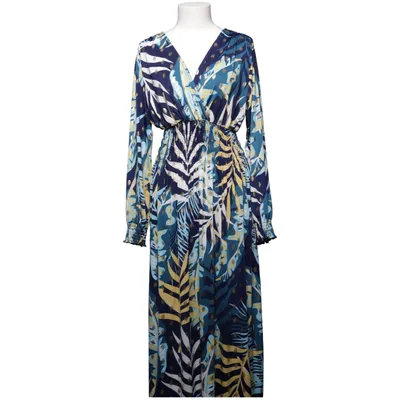 Robe longue (Bleu, Jaune, Multicolore) de Leana Mode Élasthane, Polyester