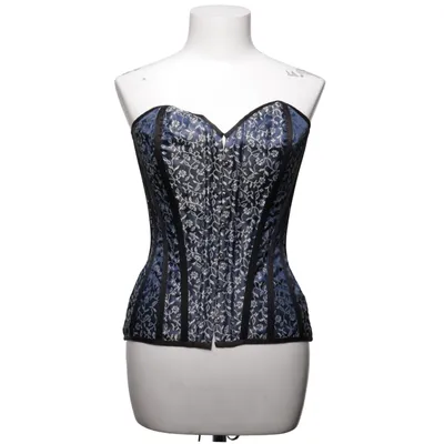 Corset (Blue, White) from Lafinesse Cotton, Polyester